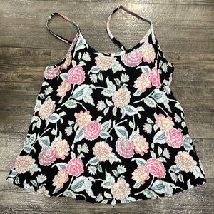 Torrid Floral Tank with Lace-up Back